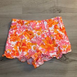 Janie and Jack baby floral ruffle hem shorts 12-18M